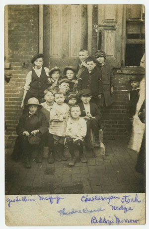 John Frank Keith. [Group portrait of young boys on steps. Philadelphia, ca. 1915].